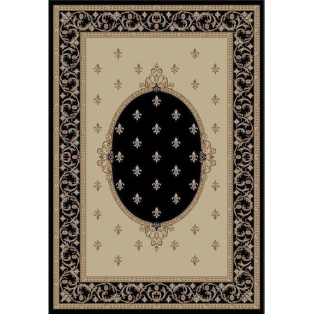 Concord Global Trading Concord Global 63137 7 ft. 10 in. x 9 ft. 10 in. Jewel F. Lys Medallion - Black 63137